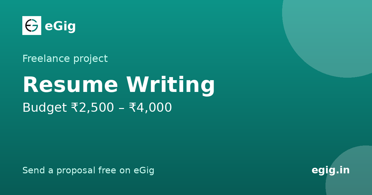 Resume Writing · Freelance project · eGig